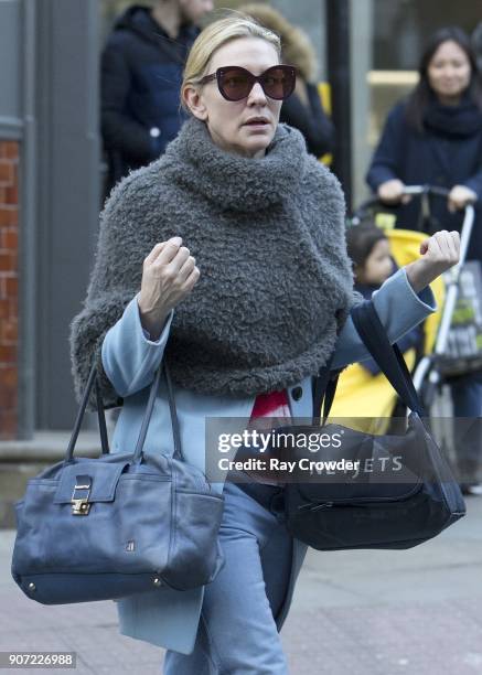 Cate Blanchett seen shopping in Hampstead on January 19, 2018 in London, England.