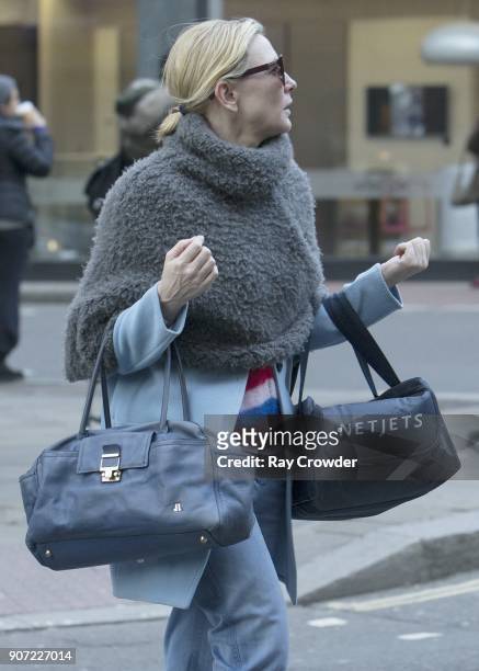 Cate Blanchett seen shopping in Hampstead on January 19, 2018 in London, England.