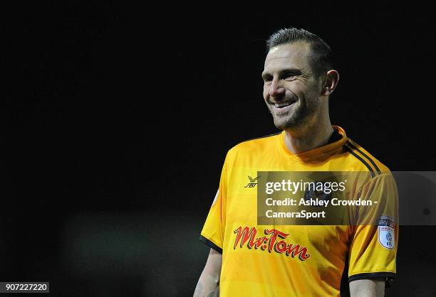 Newport County's Paul Hayes during the Sky Bet League Two match between Newport County and Crawley Town at Rodney Parade on January 19, 2018 in...