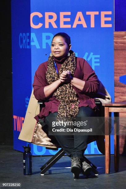 Actress Octavia Spencer speaks onstage at the Power Of Story Panel: Culture Shift during the 2018 Sundance Film Festival at Egyptian Theatre on...