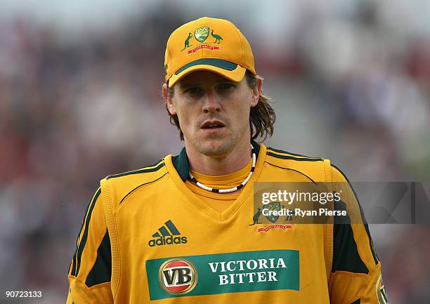 Nathan Bracken of Australia looks on during the 3rd NatWest One Day International between England and Australia at the Rose Bowl on September 9, 2009...