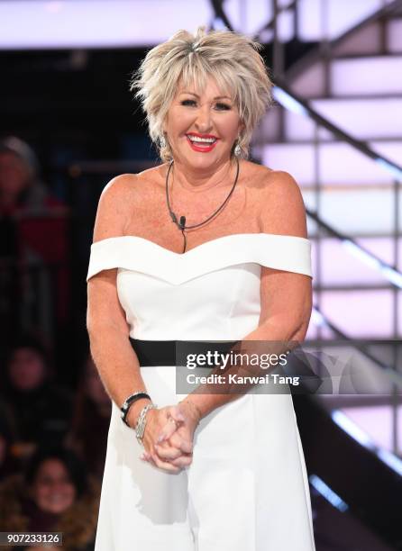 Maggie Oliver is evicted during the Celebrity Big Brother live eviction at Elstree Studios on January 19, 2018 in Borehamwood, England.