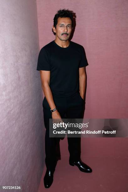 Stylist of Berluti men, Haider Ackermann poses after the Berluti Menswear Fall/Winter 2018-2019 show as part of Paris Fashion Week on January 19,...