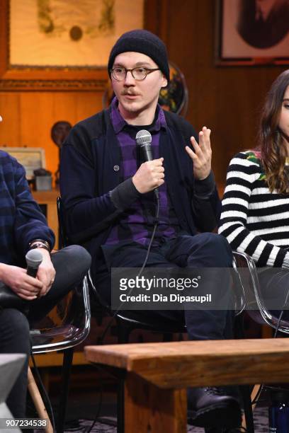 Actor Paul Dano speaks onstage at the Panel: Adaptation during the 2018 Sundance Film Festival at Filmmaker Lodge on January 19, 2018 in Park City,...