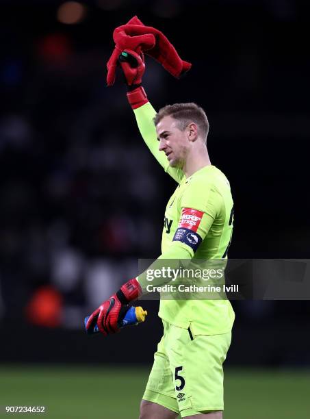 Joe Hart of West Ham United during the Emirates FA Cup Third Round Replay match between West Ham United and Shrewsbury Town at London Stadium on...