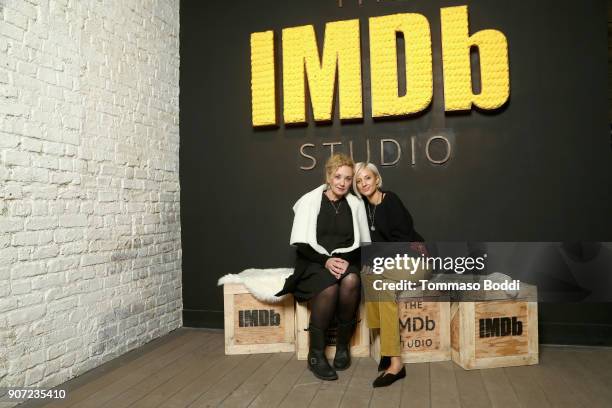 Actors J. Smith-Cameron and Andrea Riseborough from 'Nancy' attend The IMDb Studio at The Sundance Film Festival on January 19, 2018 in Park City,...