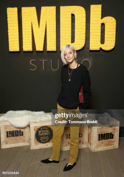 Actor Andrea Riseborough from 'Mandy' attends The IMDb Studio at The Sundance Film Festival on January 19, 2018 in Park City, Utah.