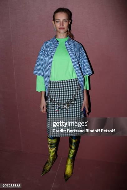 Natalia Vodianova attends the Berluti Menswear Fall/Winter 2018-2019 show as part of Paris Fashion Week on January 19, 2018 in Paris, France.