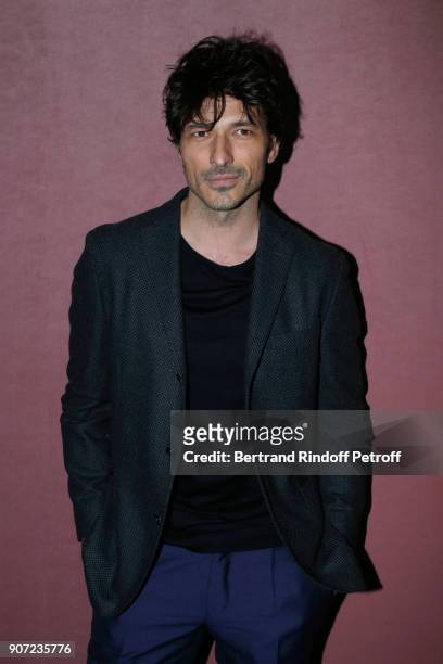 Model Andres Velencoso attends the Berluti Menswear Fall/Winter 2018-2019 show as part of Paris Fashion Week on January 19, 2018 in Paris, France.