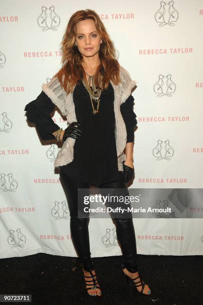 Actress Mena Suvari attends Rebecca Taylor Spring 2010 during Mercedes-Benz Fashion Week at Bryant Park on September 13, 2009 in New York City.