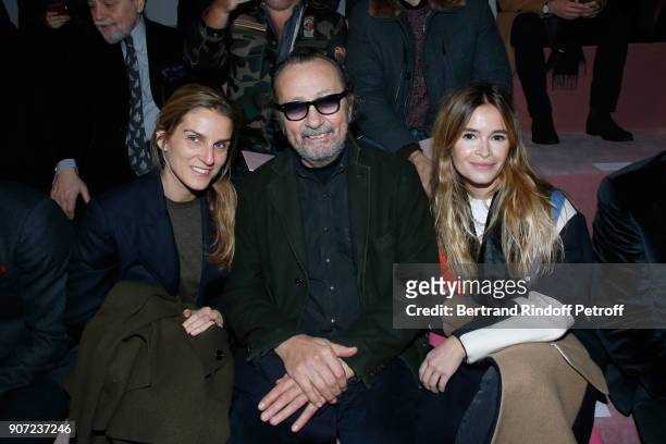 Gaia Repossi, Paolo Roversi and Miroslava Duma attend the Berluti Menswear Fall/Winter 2018-2019 show as part of Paris Fashion Week on January 19,...