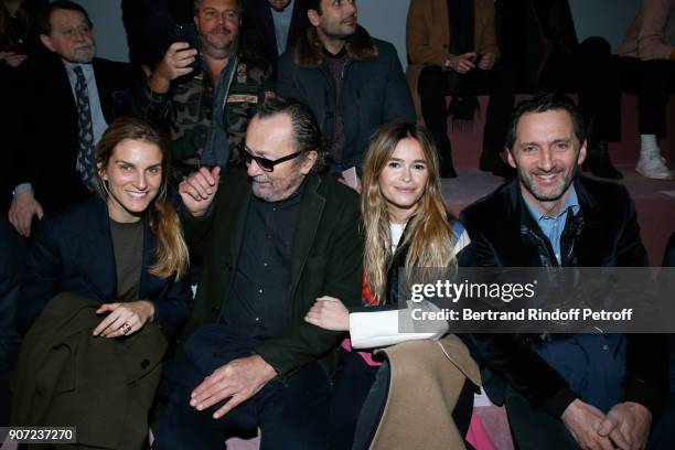 Gaia Repossi, Paolo Roversi, Miroslava Duma and Xavier Veilhan attend the Berluti Menswear Fall/Winter 2018-2019 show as part of Paris Fashion Week...