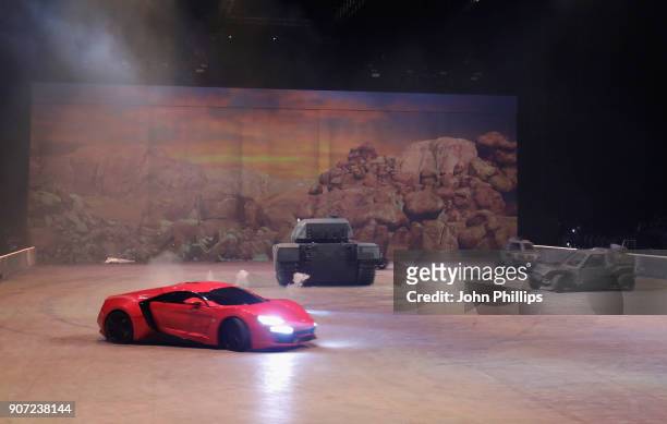 General view of "Fast and Furious Live" at the O2 Arena on January 19, 2018 in London, England.