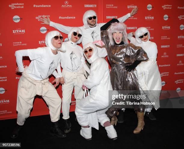 Actor Vivian Bang and the "White Rabbit" crew attend the "White Rabbit" and "Lazercism" Premieres during the 2018 Sundance Film Festival at Park...