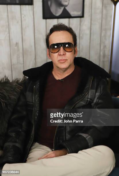 Actor Nicolas Cage from 'Mandy' attends The Hollywood Reporter 2018 Sundance Studio at Sky Strada, Park City on January 19, 2018 in Park City, Utah.