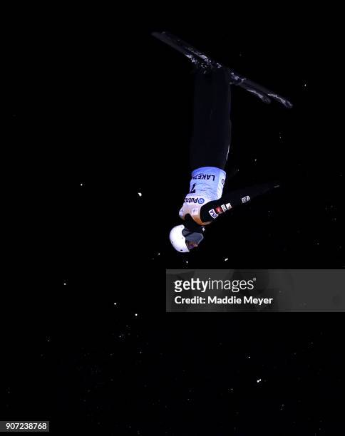 Mac Bohonnon of the United States jumps in the Mens' Qualifying round during the Putnam Freestyle World Cup at the Lake Placid Olympic Ski Jumping...