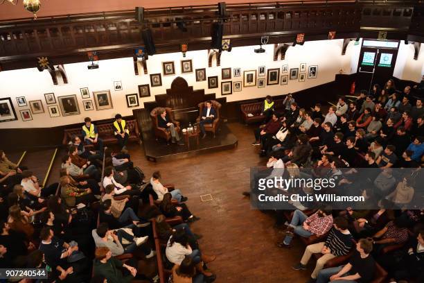 Bryan Cranston hosts a talk at The Cambridge Union on January 19, 2018 in Cambridge, Cambridgeshire.