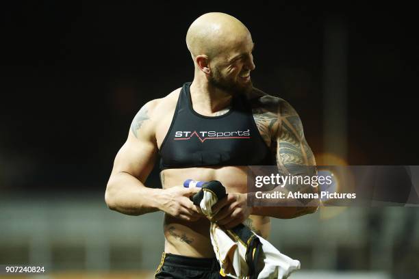 David Pipe of Newport County after the final whistle of the Sky Bet League Two match between Newport County and Crawley Town at Rodney Parade on...