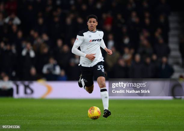 Curtis Davies of Derby County in action during the Sky Bet Championship match between Derby County and Bristol City at iPro Stadium on January 19,...
