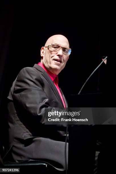 Pianist Mike Garson performs live on stage during the concert 'Celebrating David Bowie' at the Huxleys on January 19, 2018 in Berlin, Germany.