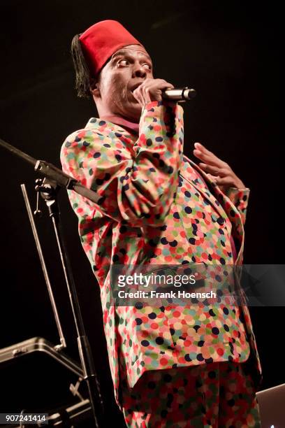 Angelo Moore performs live on stage during the concert 'Celebrating David Bowie' at the Huxleys on January 19, 2018 in Berlin, Germany.