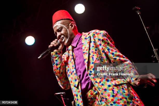 Angelo Moore performs live on stage during the concert 'Celebrating David Bowie' at the Huxleys on January 19, 2018 in Berlin, Germany.