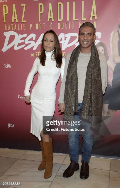 Veronica Fernandez and Pitingo attend the premiere of 'Desatadas' at the Capitol theatre on January 19, 2018 in Madrid, Spain.