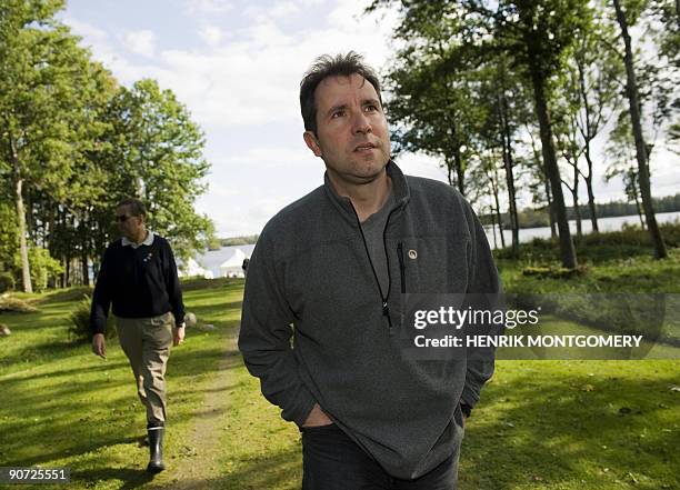 British Agriculture Minister Dan Norris walks during a visit with EU agriculture ministers to a forestry farm outside Vaxjo, Sweden, 14 September...