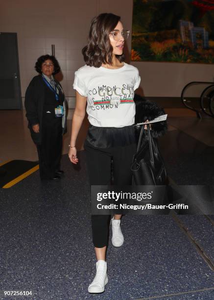 Olivia Culpo is seen on January 19, 2018 in Los Angeles, California.