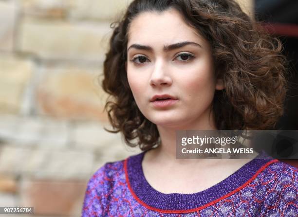 Actress Emily Robinson poses for a portrait during the 2018 Sundance Film Festival at Park City Library on January 19, 2018 in Park City, Utah. / AFP...