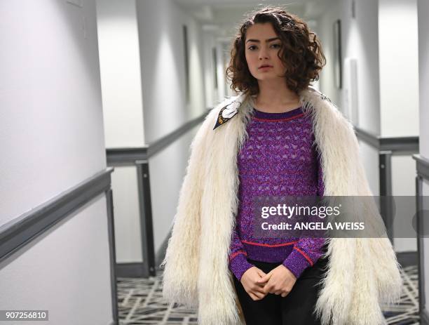 Actress Emily Robinson poses for a portrait during the 2018 Sundance Film Festival at Park City Library on January 19, 2018 in Park City, Utah. / AFP...