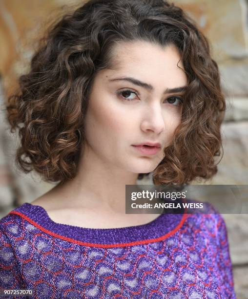 Actress Emily Robinson poses for a portrait during the 2018 Sundance Film Festival at Park City Library on January 19, 2018 in Park City, Utah. / AFP...