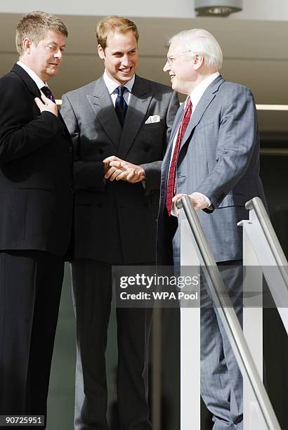 Prince William, Dr Michael Dixon and Sir David Attenborough host the opening of the The New Darwin Centre at The Natural History Museum on September...