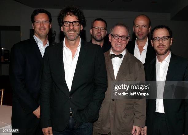 Andrew Karpen, director Joel Coen, producer Bob Graff, Focus Feature's James Schamus, Eric Fellner and director Ethan Coen attend the "A Serious Man"...