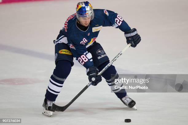 Frank Mauer of Red Bull Munich before the 43th game day of the German Ice Hockey League between Red Bull Munich and Duesseldorfer EG at Olympia...