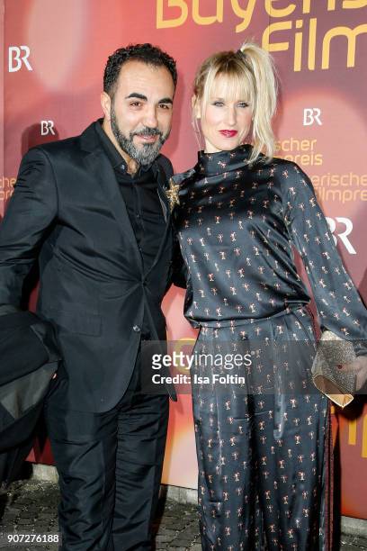 German-Turkish actor Adnan Maral and his wife Franziska Maral attend the Bayerischer Filmpreis 2017 at Prinzregententheater on January 21, 2018 in...