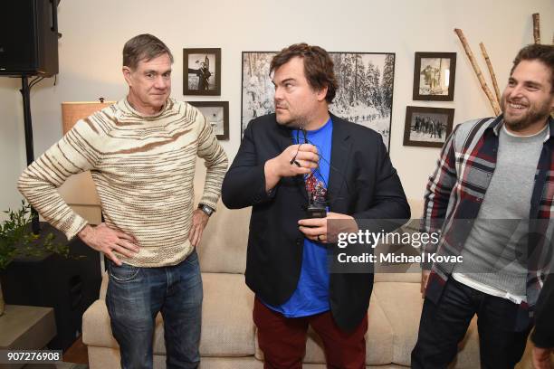 Director Gus Van Sant, Actor Jack Black, Actor Jonah Hill of the film 'Don't Worry, He Won't Get Far on Foot' attend as Grey Goose Blue Door hosts...