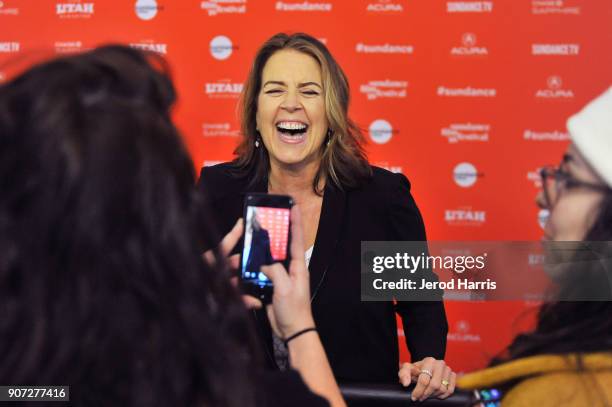 Filmmaker Marina Zenovich attends the "Robin Williams: Come Inside My Mind" Premiere during the 2018 Sundance Film Festival at The Marc Theatre on...