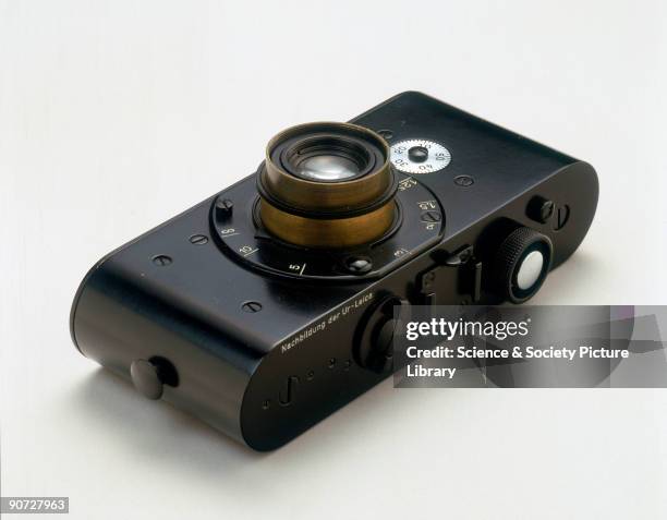 Reproduction made by the German camera manufacturer Leitz. Oskar Barnack developed this, the prototype for the first small commercial Leica camera...