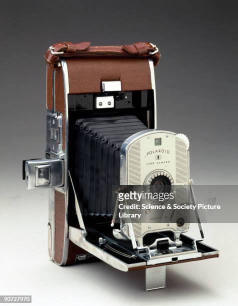 An example of the first commercially produced Polaroid camera, designed by Edwin H Land , and first manufactured in 1948. The model 95 was loaded...