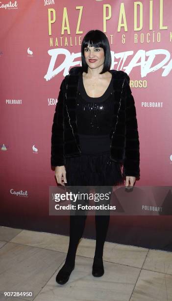 Irene Villa attends the premiere of 'Desatadas' at the Capitol theatre on January 19, 2018 in Madrid,