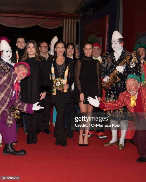 Camille Gottlieb, Princess Stephanie of Monaco and Pauline Ducruet attend the 42nd International Circus Festival in Monte Carlo on January 19, 2018...