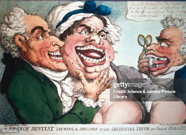 This etching by Thomas Rowlandson is a satire on the popularity of the French dentist, Nicholas Dubois de Chemant. Dubois de Chemant perfected the...