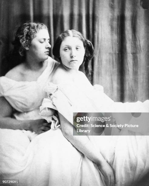 Teachings from the Elgin Marbles', 1867. Portrait of Cyllma Wilson and Mary Ann Hillier by Julia Margaret Cameron . Cameron's photographic portraits...