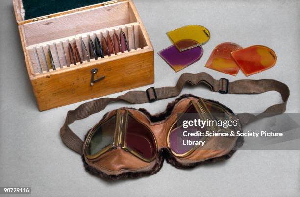 These goggles with replacement glass filters of various colours are for testing colour vision. Most colour blindness is inherited, and affects more...