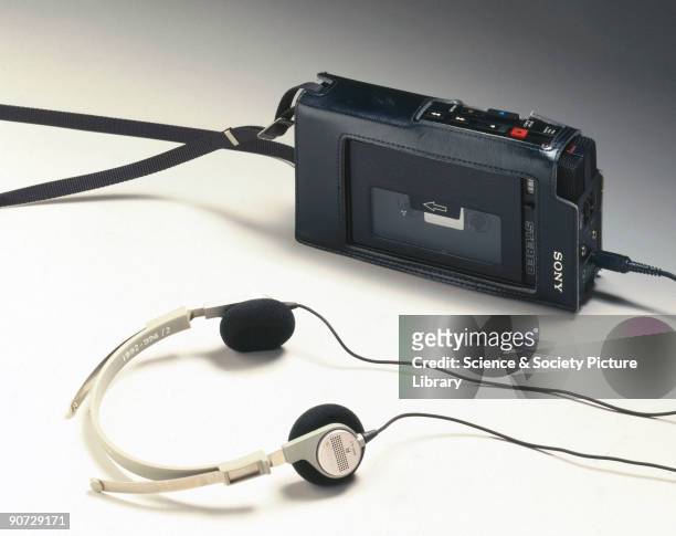 The original 'Walkman', model TCS 300, made by Sony of Japan, circa 1980. The TCS 300 was the first personal stereo cassette recorder manufactured by...