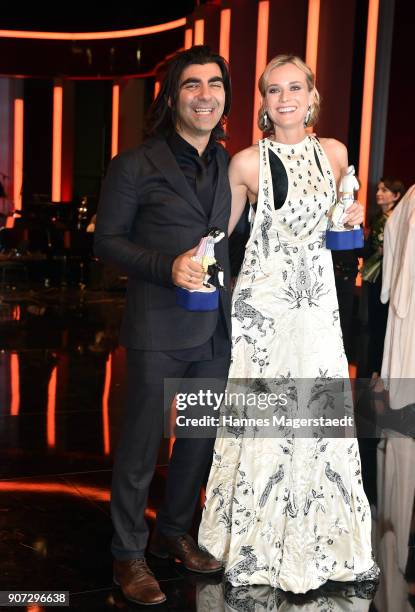 Director Fatih Akin and actress Diane Kruger during the Bayerischer Filmpreis 2017 at Prinzregententheater on January 19, 2018 in Munich, Germany.