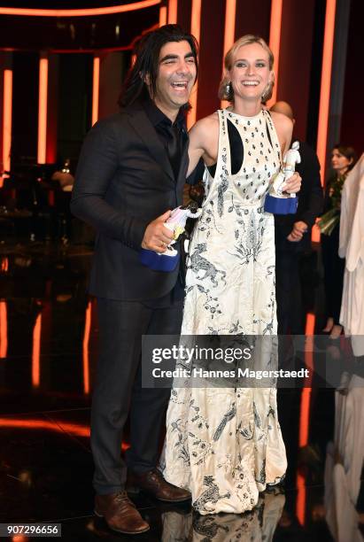 Director Fatih Akin and actress Diane Kruger during the Bayerischer Filmpreis 2017 at Prinzregententheater on January 19, 2018 in Munich, Germany.