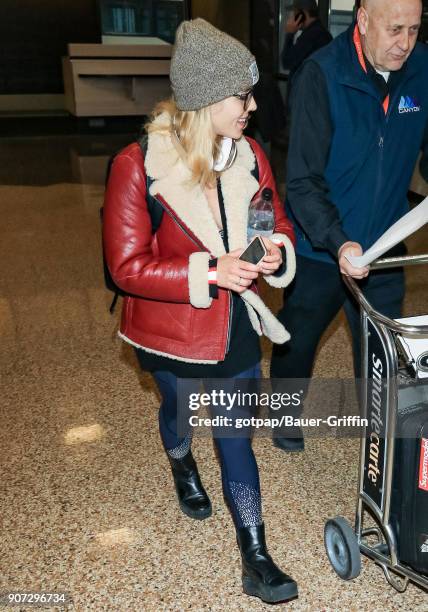 Emily Bett Rickards is seen on January 19, 2018 in Park City, Utah.