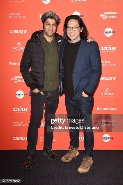 Hussain Curryihmbo and filmmaker Stephen Maing attend the "Crime And Punishment" Premiere during the 2018 Sundance Film Festival at The Ray on...